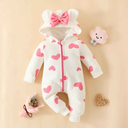 Baby Romper Newborn Autumn Winter Jumpsuit Toddler Animal Costume Jumpsuit with Hood Long Sleeve Bodysuit for Baby Girls Boys Cuddly