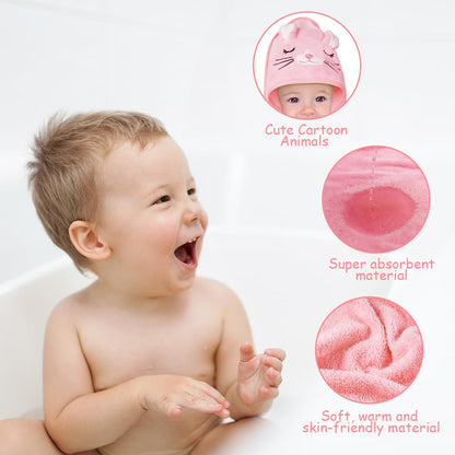 Aolso Hooded Towel Baby, 80 x 80 cm Baby Towel Hood, Baby Wash Cloth, Coral Fleece Baby Towel with Hood for Newborns, Soft and Super Absorbent, Unisex (Grey Elephant)