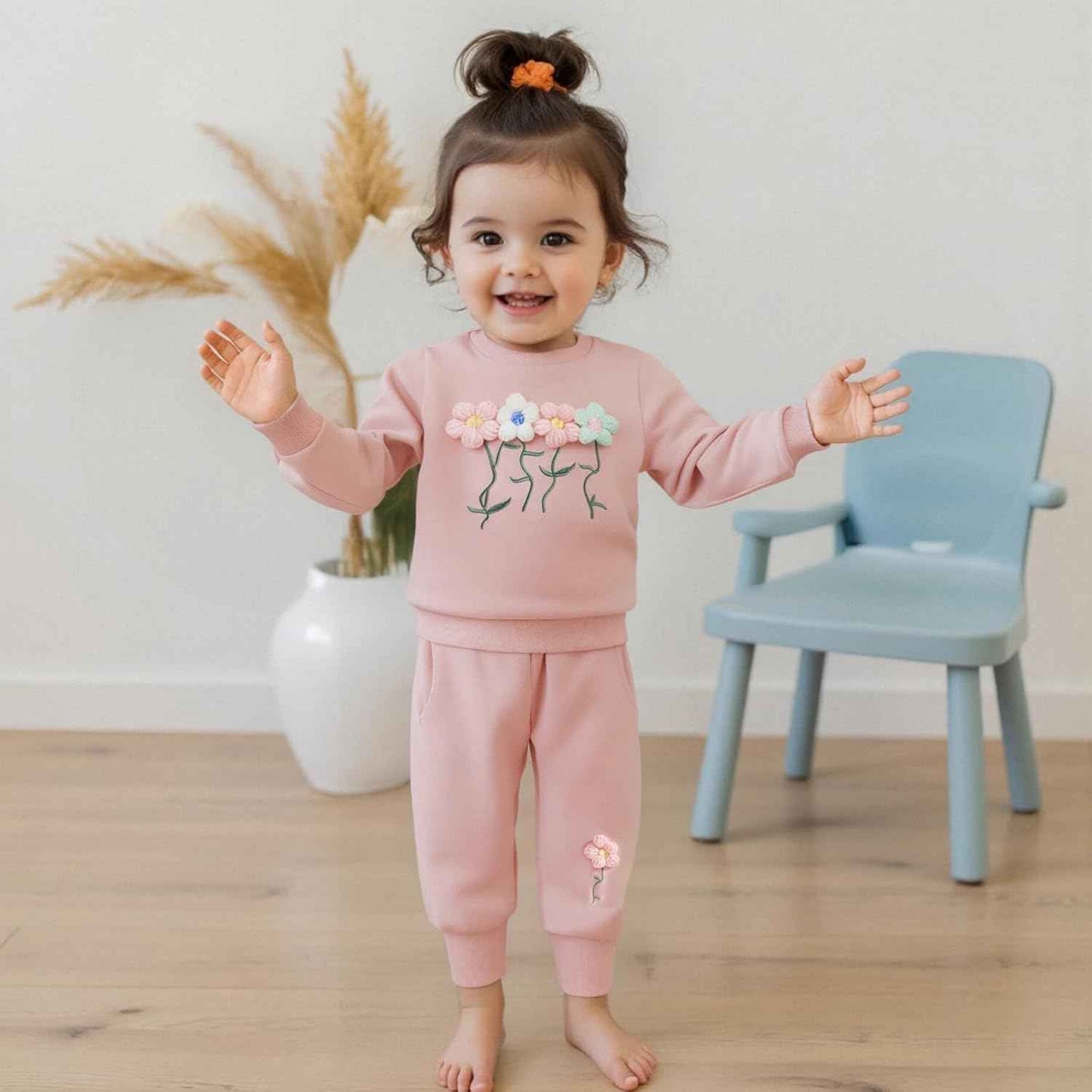 Beauace 2pcs Baby Girl Clothes 3D Floral Print Outfit Long Sleeve Shirt + Trousers Newborn Baby Clothing Clinder Autumn Baby Set