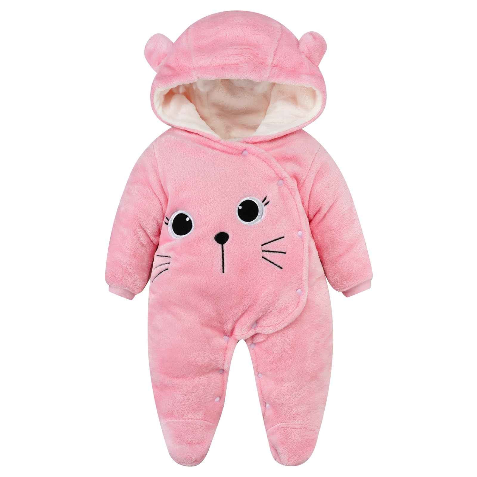 WYTbaby Baby Overalls Winter Snowsuit Baby Flannel Warmer Winter Overalls Jumpsuit for Boys Girls