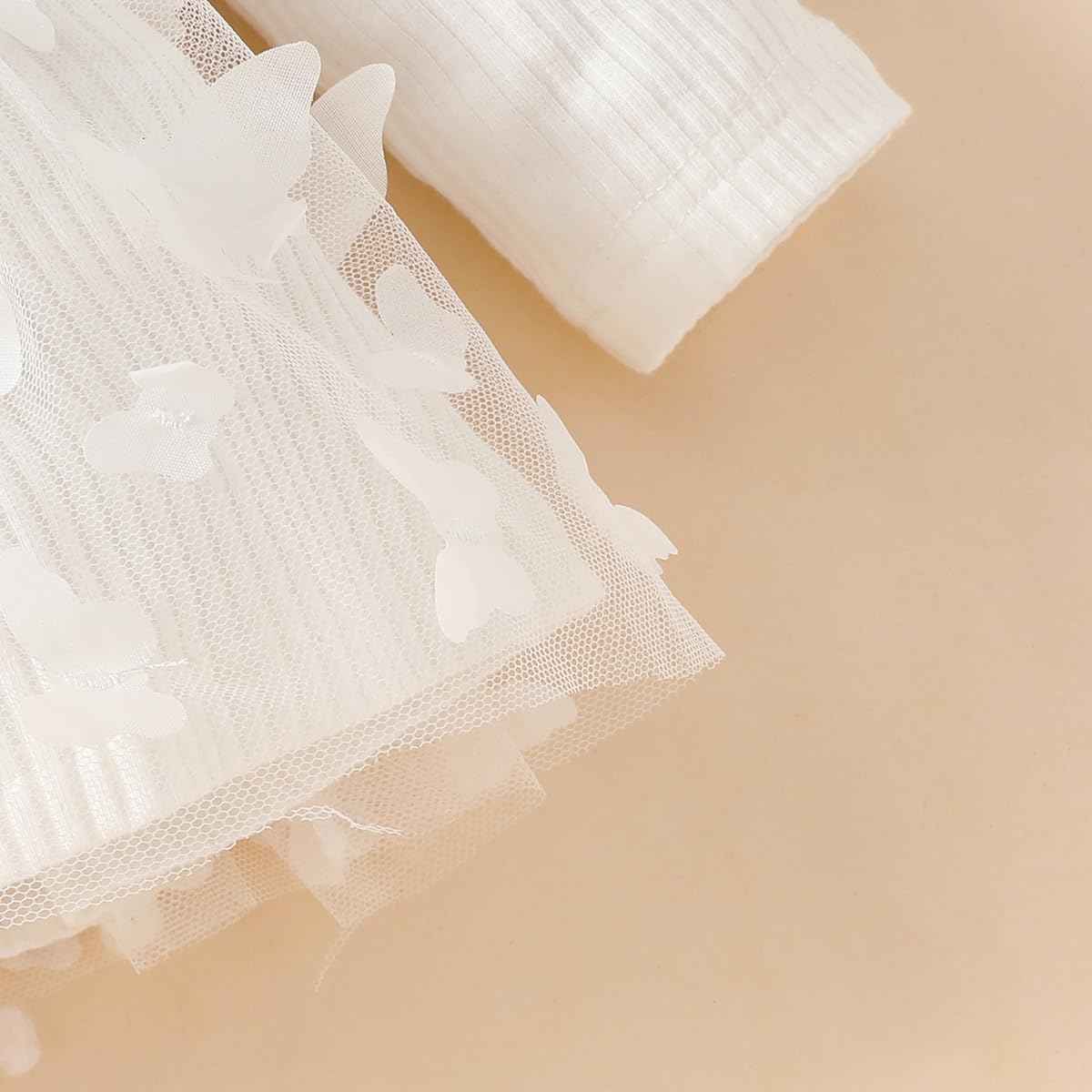 Baby Girl Dress Long Sleeve Newborn Baby Clothing Ruffle Tulle Dress Princess Tutu Skirt for 6 Months - 3 Years