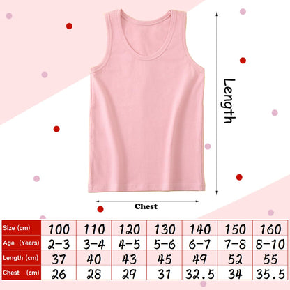 Lohhbve 4er-Pack Klassische, solide Camisole-Unterhemden für Kinder für 2–10 Jahre, Kleinkind-Mädchen, Baumwoll-Racerback-Tanktop, Multipack