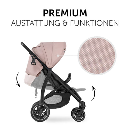 hauck Rapid 4D, Rosa - Kinderbuggy mit Liegefunktion ab Geburt bis 22 kg - UV Schutz 50+ - Klein Zusammenklappbar - Höhenverstellbarer Schieber mit Getränkehalter - Pannensichere Gummi Räder - Meloni2