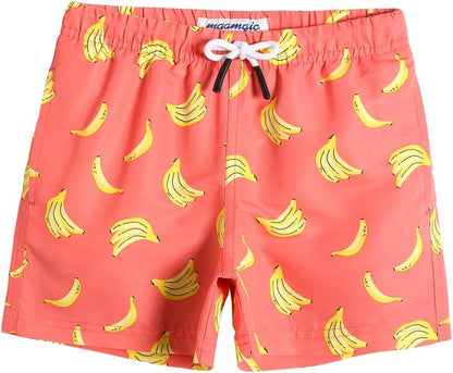 MaaMgic Boys’ Small Swimming Shorts, Quick-Drying Board Shorts with Mesh Lining, Pockets and Adjustable Drawstring