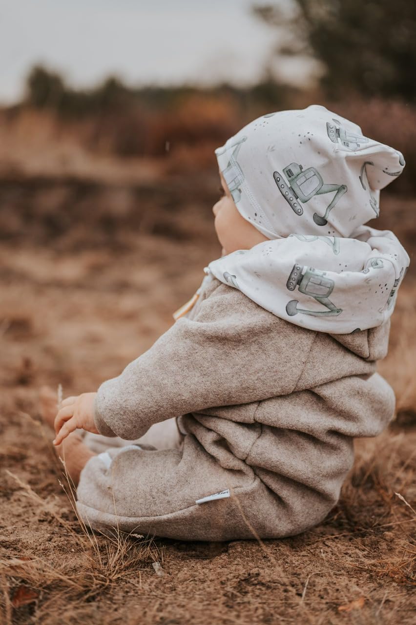 Fuchs & Kiwi Walkoverall Baby Boys - Natural Virgin Wool & Jersey Lining - Oeko-Tex, Skin-Friendly - Handmade in Berlin - Wool Walk Overall Baby & Toddler - Winter & Autumn