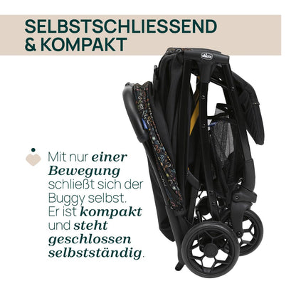Chicco, Glee Pushchair from 0 Months to 4 Years with Automatic and Compact Closure, Extendable Hood with SPF 50+ and Rain Cover, 3-Level Adjustable Backrest, Leg Rest