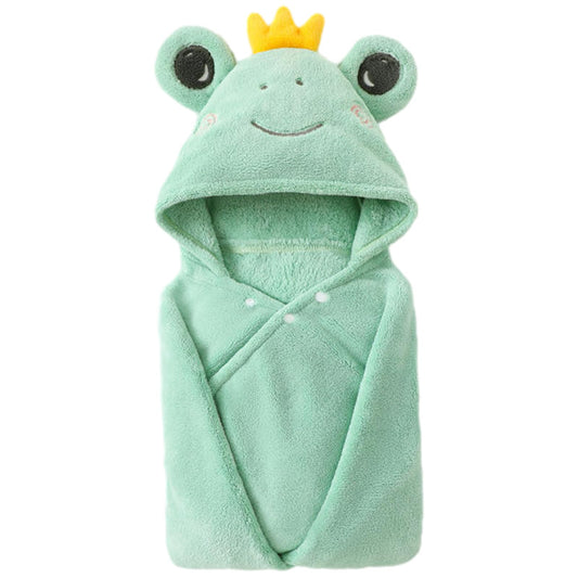 Daelesr Badeponcho mit Kapuze für Kinder, Poncho Handtuch Kleinkind New Born Baby Towel 85 x 150cm, Baby Badetücher für Jungen Mädchen (Grüner Frosch)