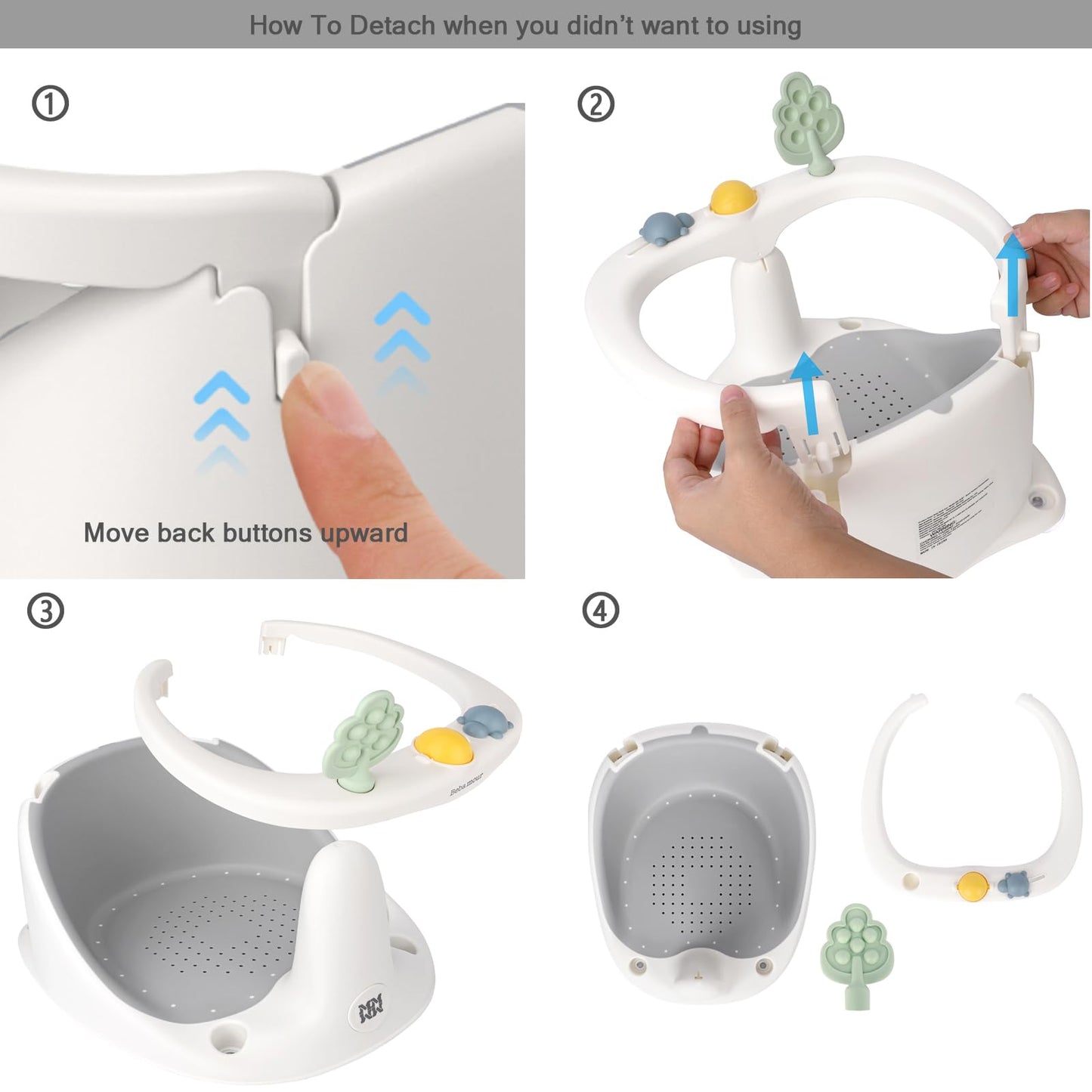Bebamour Baby Bath Seat 6 Months + Child Bathtub Non-Slip Bath Chair, Water Jug