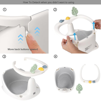 Bebamour Baby Bath Seat 6 Months + Child Bathtub Non-Slip Bath Chair, Water Jug