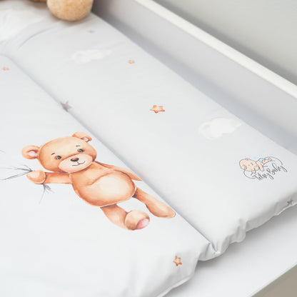 Wickelauflage Wickelunterlage abwaschbar und wasserdicht 75x72 cm - Wickelmatte zum Auflegen auf Wickeltisch Wickelaufsatz Wickelkommode oder Waschmaschine changing mat 75 x 72 Safari Motiv