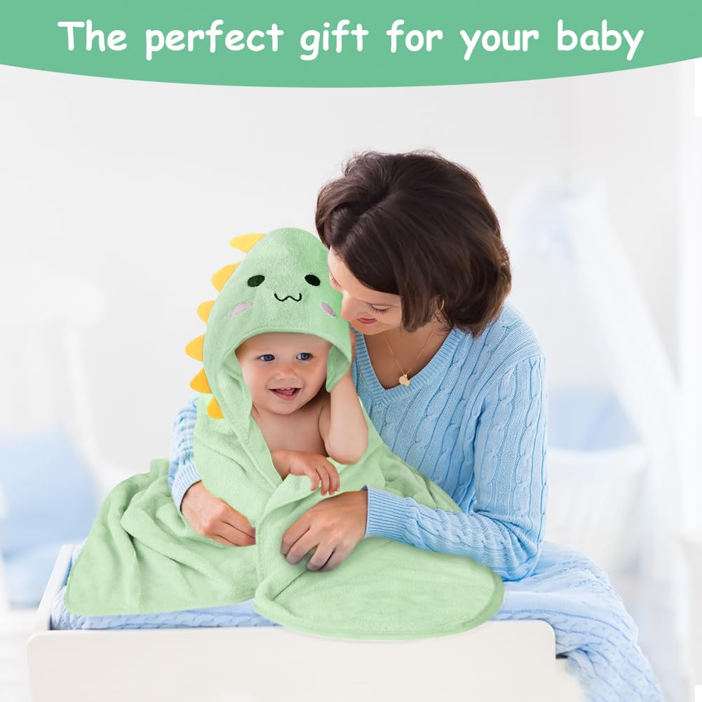 Aolso Hooded Towel Baby, 80 x 80 cm Baby Towel Hood, Baby Wash Cloth, Coral Fleece Baby Towel with Hood for Newborns, Soft and Super Absorbent, Unisex (Grey Elephant)