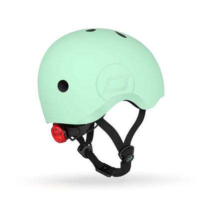 Scoot and Ride Baby Helmet with Adjustable Straps - Matte Finish - Small and Medium - Includes LED Safety Light and Soft Fleece Padding for Extra Protection