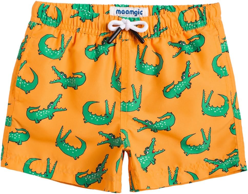 MaaMgic Boys’ Small Swimming Shorts, Quick-Drying Board Shorts with Mesh Lining, Pockets and Adjustable Drawstring