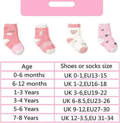 Rosa Baumwolle Baby Mädchen Socken,9 Paar Süß. Kleinkind Mä dchen Socken mit Griffen