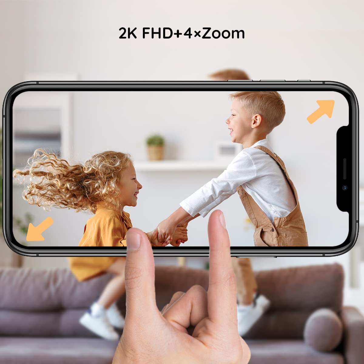 BOIFUN Babyphone mit Kamera 2K, 5-Zoll-Display, 360° PTZ, Nachtlicht | Nachtlicht, IR Nachtsicht, 360° Kamera, Handy, Weinen/Bewegungs/Geräuscherkennung, Bewegungsverfolgung, Temp&Feuchteerfassung