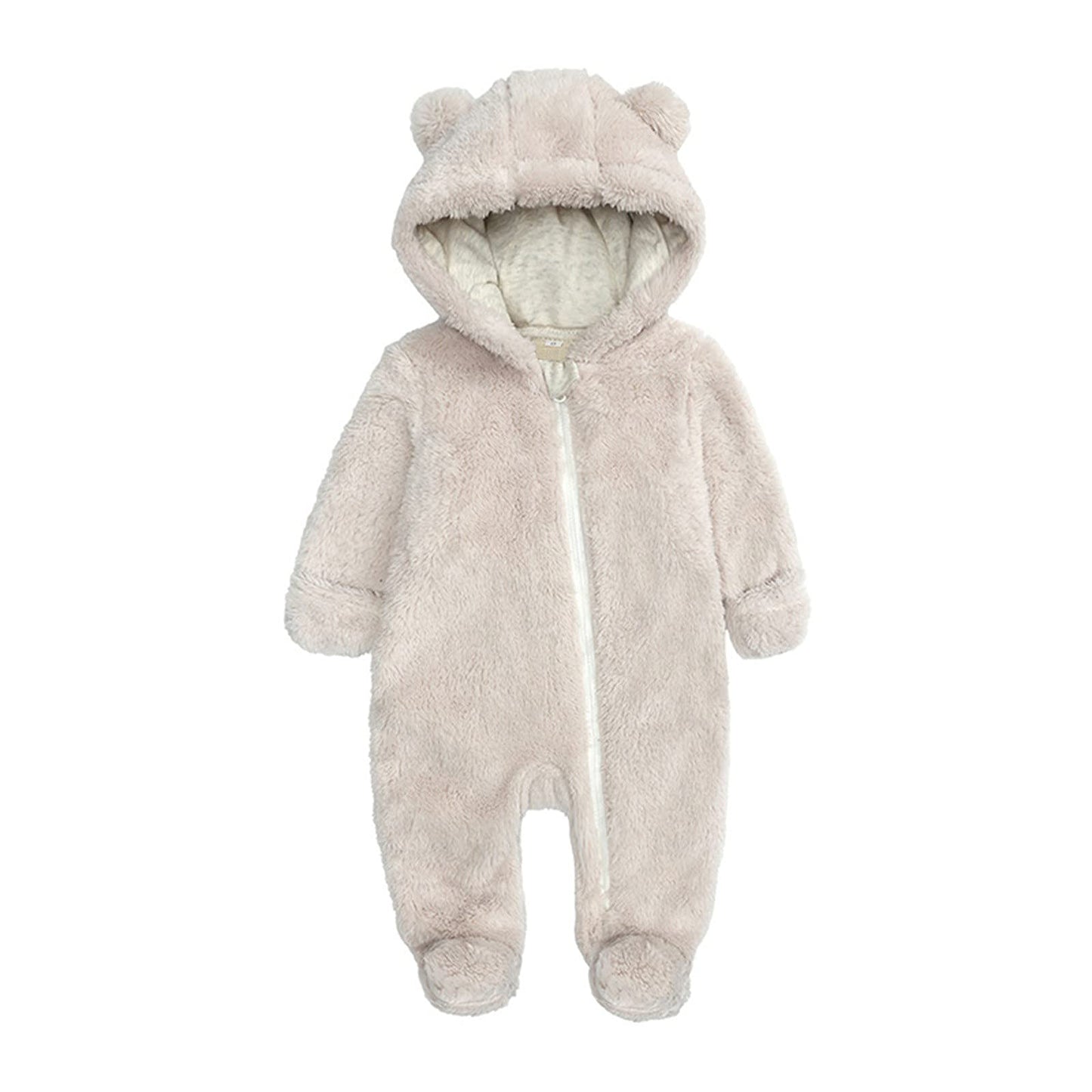 Baby Schneeanzüge Winter Overall mit Kapuze Winter Strampler Fleece Overall mit Fuß für Babys Neugeborene Kleinkind Mädchen Jungen Warmer Overall für 0-12 Monate