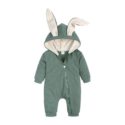 Kleinkind Baby Jungen Mädchen Baumwolle Strampler Langarm Mit Kapuze Reißverschluss Overall Body Baby Herbst Kleidung Pyjamas Outfit