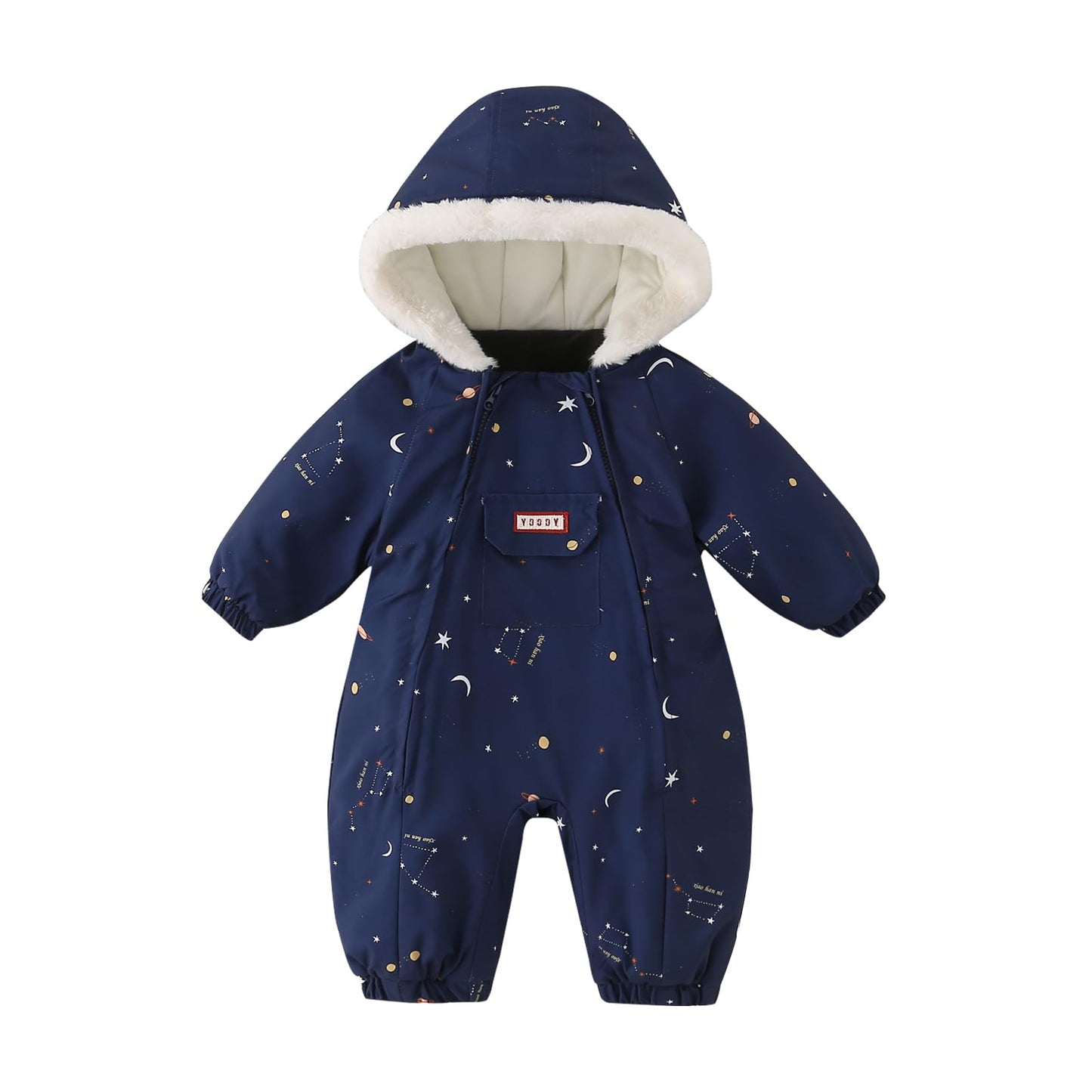 JiAmy Baby Snowsuit, Baby Boys Girls Winter Jumpsuit Romper Newborn Snow Overall for 0-24 Months