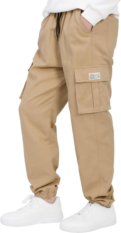 LAUSONS Pants for Boys Cargo Pants Children's Pants Cargo Jogging Pants Leisure Pants with Elastic Band 