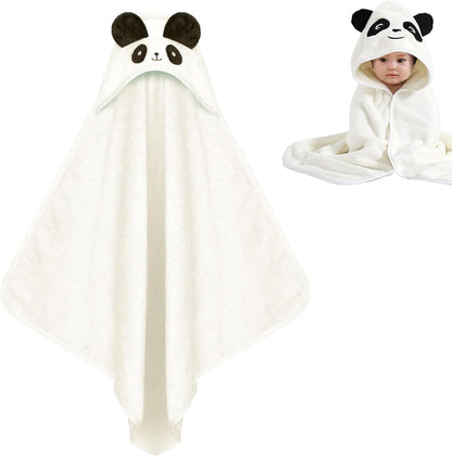 TMRBBesty Baby Bath Towels, Hooded Towel Children, Baby Towels Hood, Hooded Towel, Baby Bath Towel with Hood, Suitable for Children Aged 0-3, Panda Pattern, 80 x 80 cm