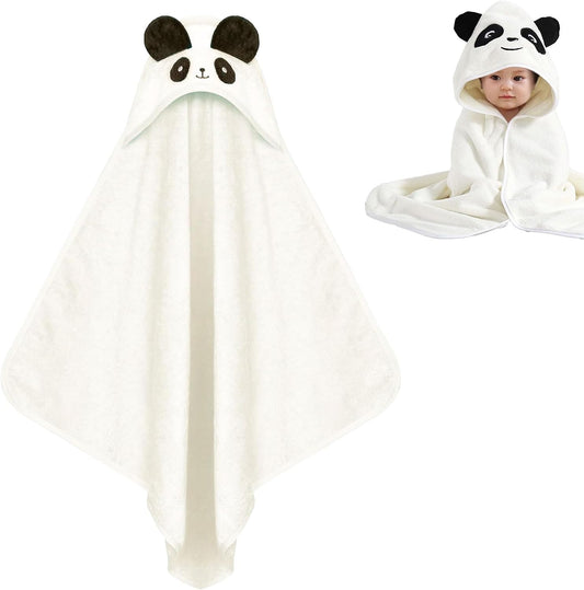 TMRBBesty Baby Bath Towels, Hooded Towel Children, Baby Towels Hood, Hooded Towel, Baby Bath Towel with Hood, Suitable for Children Aged 0-3, Panda Pattern, 80 x 80 cm