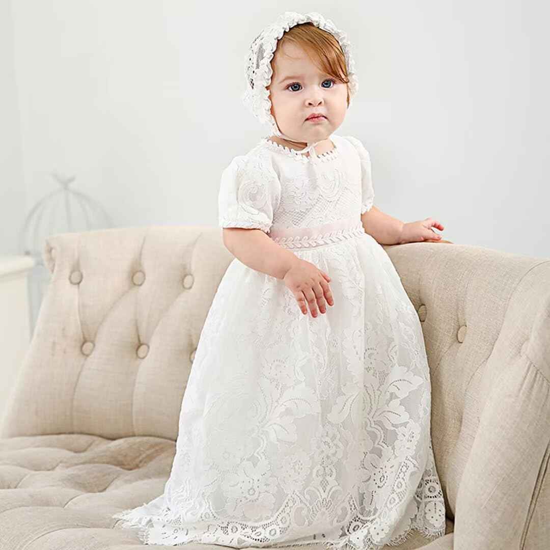 Baby Long Christening Dresses White Christening Dress Special Occasion Dresses for Girls Birthday