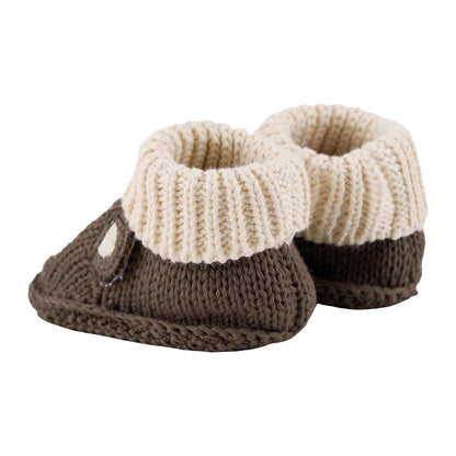 LACOFIA 2 Pairs Newborn Knitted Baby Shoes Soft Baby Boys Girls Ankle Boots 0-3 Months