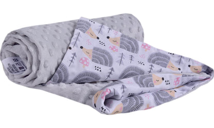 Medi Partners Babydecken Baby 100% Baumwolle Krabbeldecke Babydecke 75x100cm doppelseitig Kinderbett Minky Kuscheldecke Kinderwagen (REH mit grauem Minky)