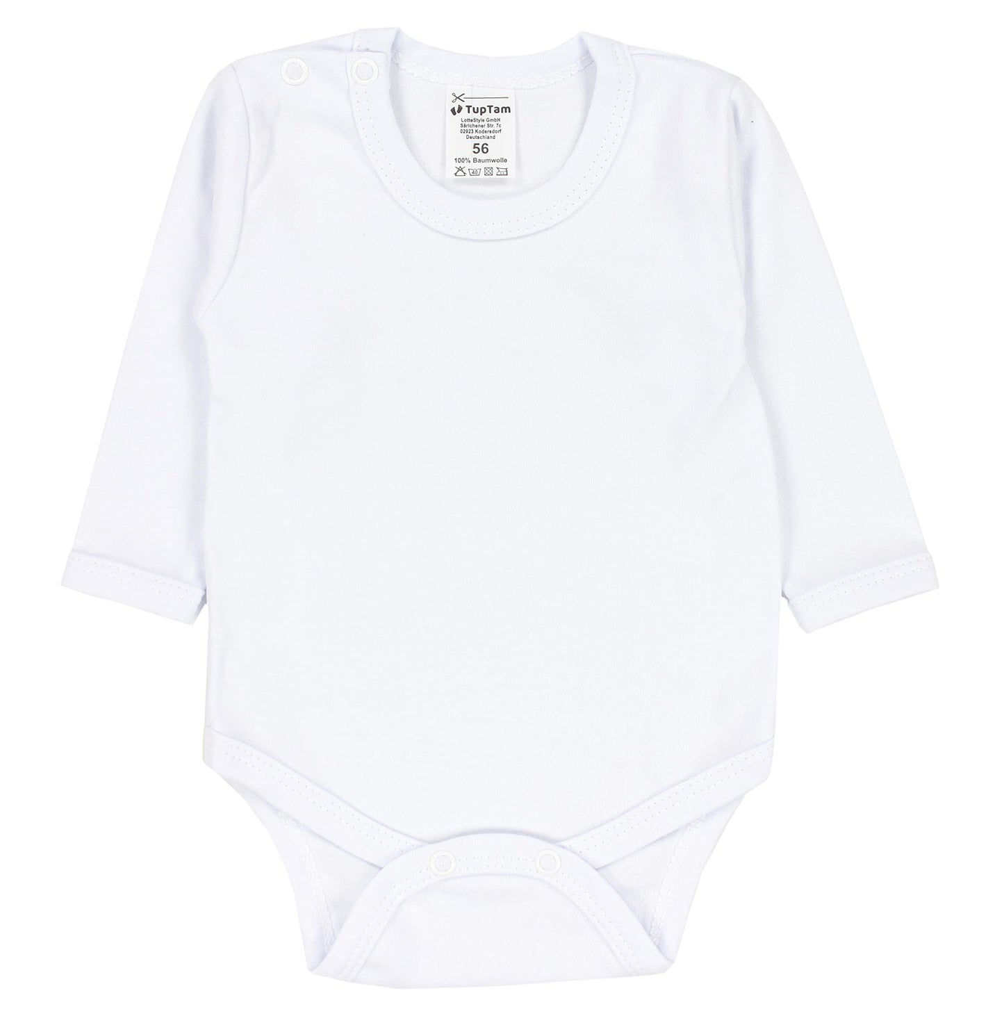 TupTam Baby Body Langarm – Weicher Body Baby 5er Pack aus Baumwolle, Unifarben, OEKO-TEX Zertifiziert