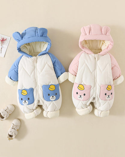 JiAmy Baby Snowsuit, Baby Boys Girls Winter Jumpsuit Romper Newborn Snow Overall 0-12 Months