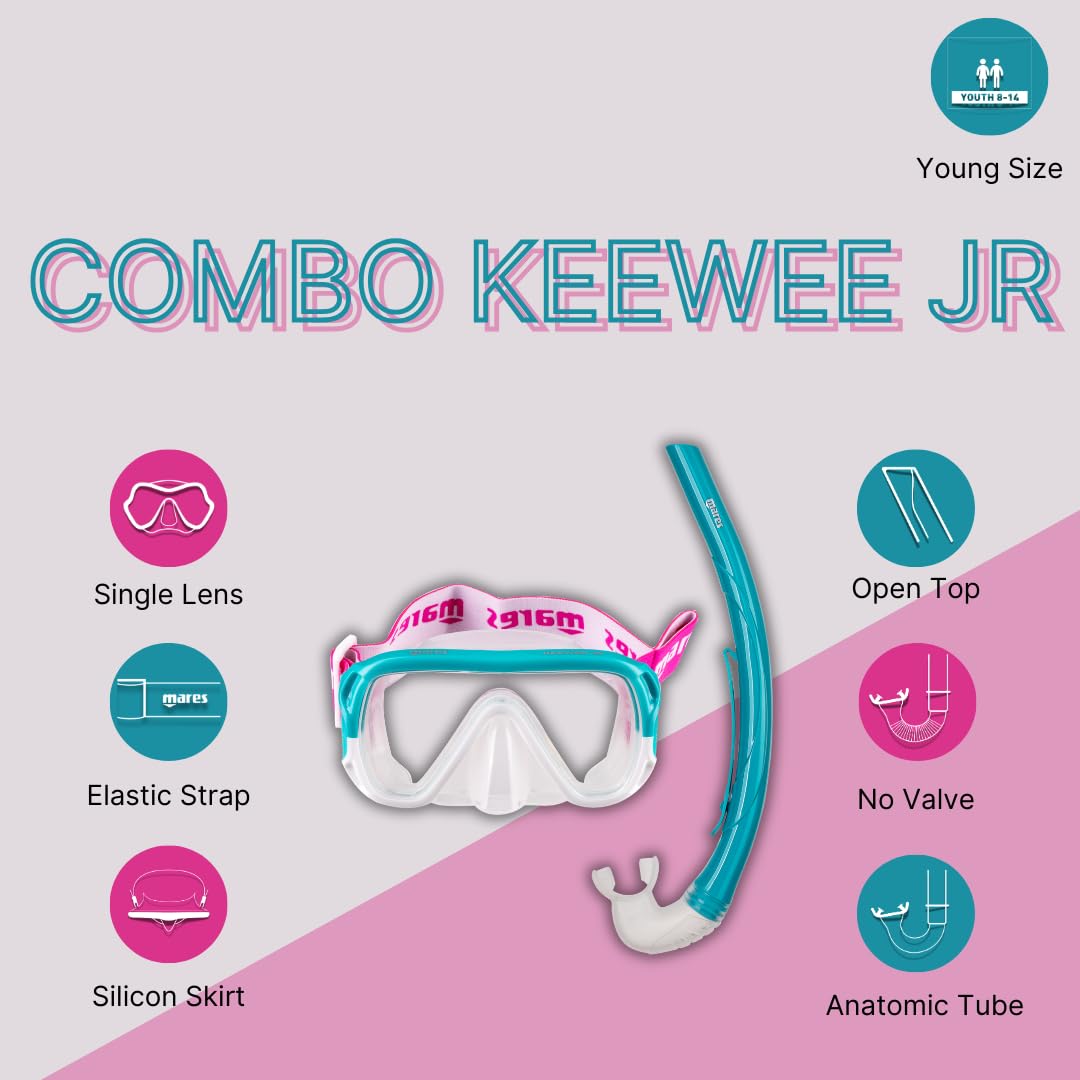 Mares Unisex-Youth Combo Keewee Jr Maske und Schnorchel
