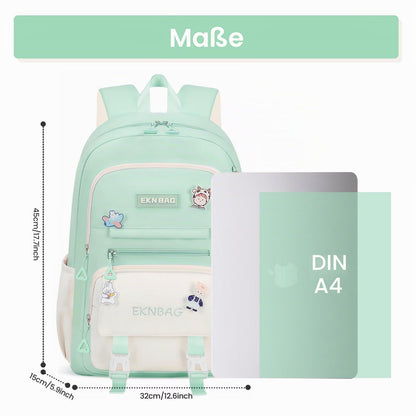 Tanou Schulrucksack Mädchen Schulranzen Kinder der 3.-7. Klasse, Rosa | Große Kapazität Schulrucksack Teenager, Leichter Nylon Mädchen Schultasche für Schule Reisen