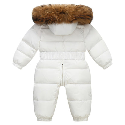 amropi Baby Girls' Snowsuit with Hood Romper Puffer Down Winter Warm Jumpsuit for 0-5 Years
