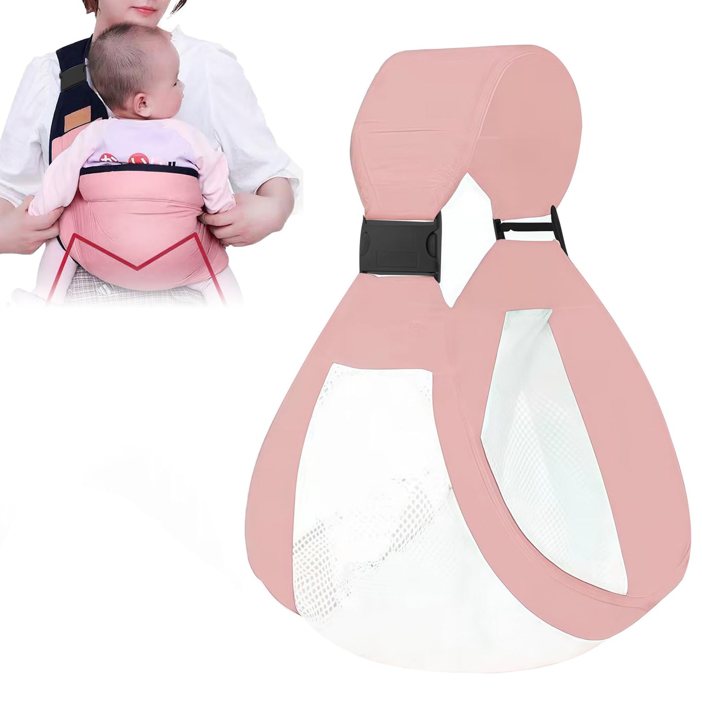 Babytrage,Babytrage Neugeborene ab Geburt,Tragetuch Baby Nugeboren,Atmungsaktive Baby Tragetuch,Babyrückentragen 0-15Kg,Neugeborene Verstellbare Babytrage