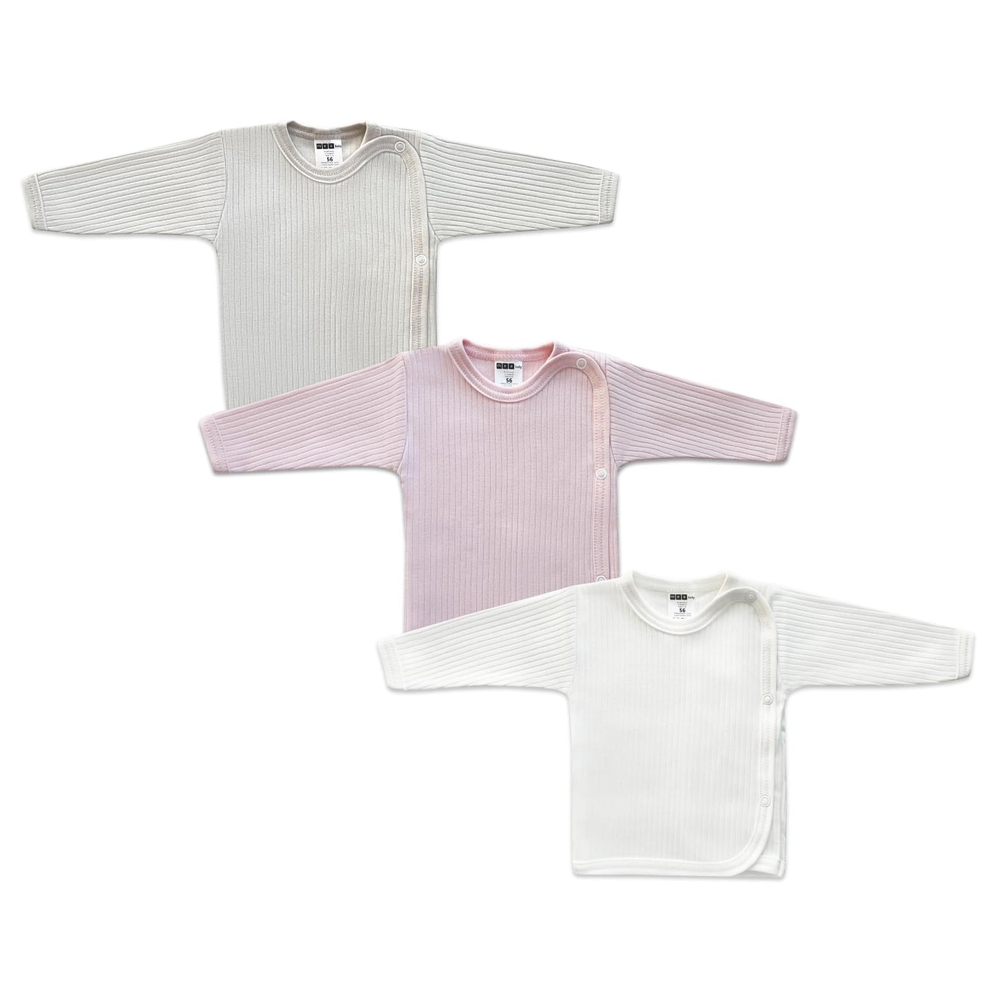 MEA BABY Unisex Baby Wickelshirt Wickeljacke Langarm, 100% Baumwolle im 5er Pack. Wickelshirt für Mädchen, Wickelshirt für Junge
