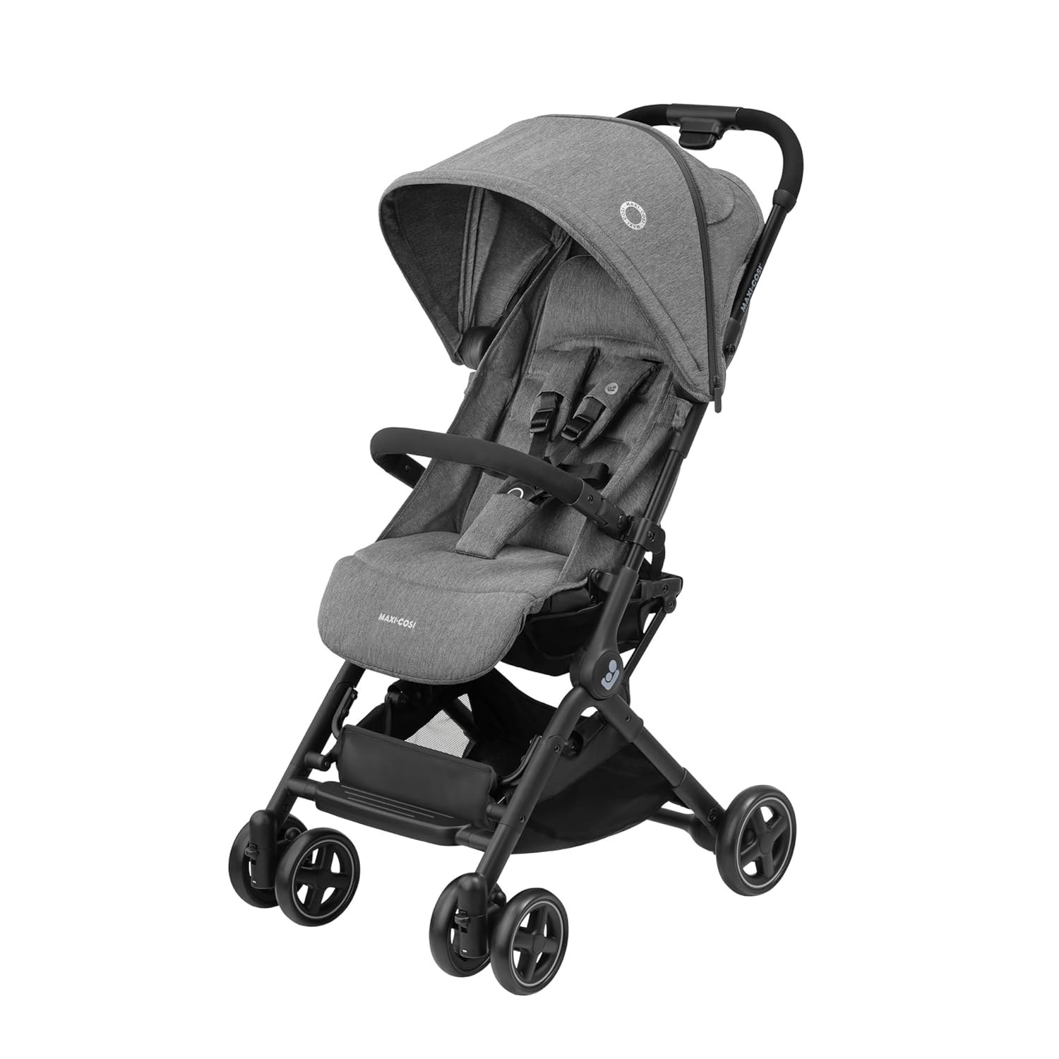 Maxi-Cosi Lara2 Baby Kinderwagen, 0–4 Jahre, 0–22 kg, federleichter, kompakter Buggy, 3 Liegepositionen, flache Liegeposition, klein zusammenklappbar, Schultergurt, Essential Black - Meloni2