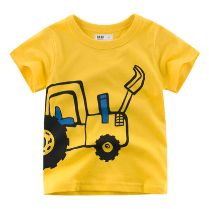 Unisex Baby T-Shirt Baumwolle Süß Karikatur Tier Muster Tops für 1-7 Jahre Alt