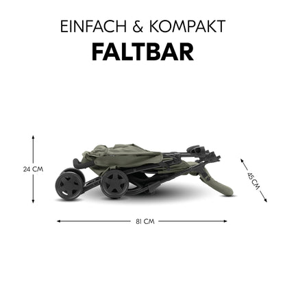 Hauck Lightweight Stroller up to 18 kg with reclining function from birth, small foldaway, sun canopy, large basket