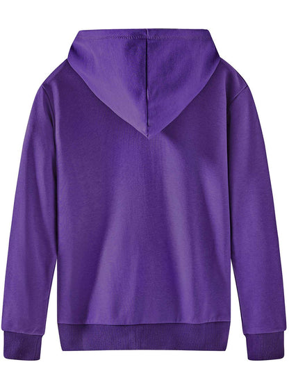 Spring&Gege Jungen Hoodie Sweatjacke Basic Einfarbig Baumwoll Kapuzenjacke für Kinder（3-12 Jahre）