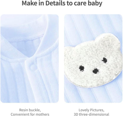 Babyfond 1 Pack Baby Bodysuit, Neugeborenes Baby warmer Baumwollbody mit Hut, 100% Baumwolle Kleinkind Homewear Verdickte Frühlings- und Herbstkleidung