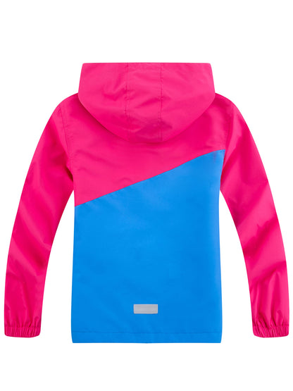 YOUNGSOUL Kinder Wind und Wasserdicht Regenjacke mit Farbblock