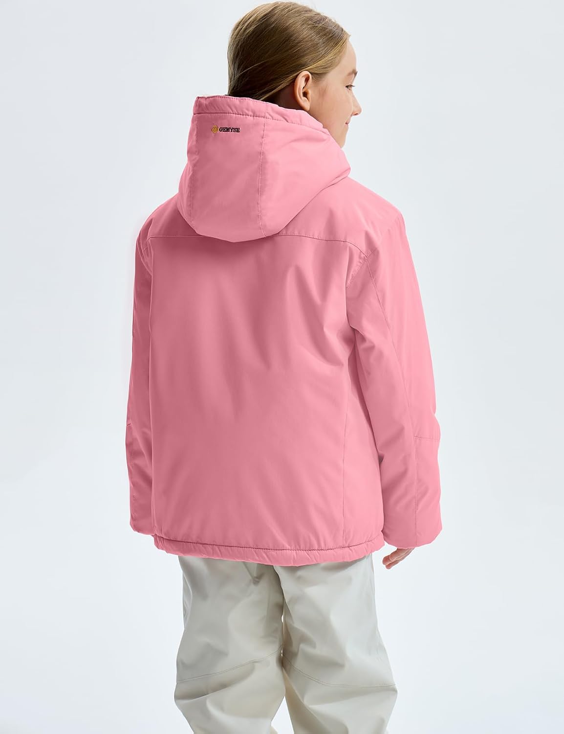 Gemyse Boys' Waterproof Ski Jacket, Windproof Fleece Jacket, Outdoor Winter Jacket, Rain Jacket with Hood
