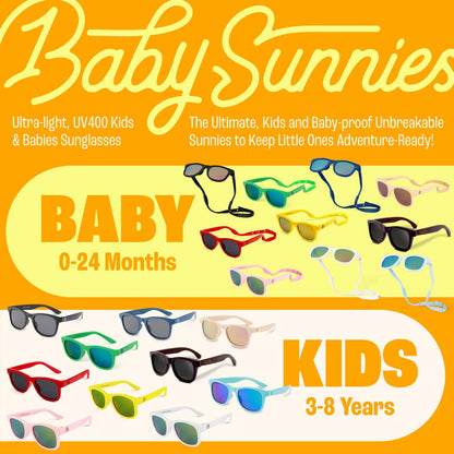 Polarized Baby Sunglasses with Strap - Unbreakable Flexible Toddler Sunglasses for Toddlers Newborn 0-24 Months