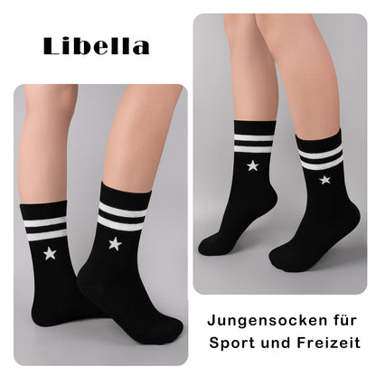 Libella 12 Paar Kindersocken Jungen Mädchen Sportsocken Fussball Wintersocken Baumwolle bunt Cotton modische makronen Füßlinge 2889VA