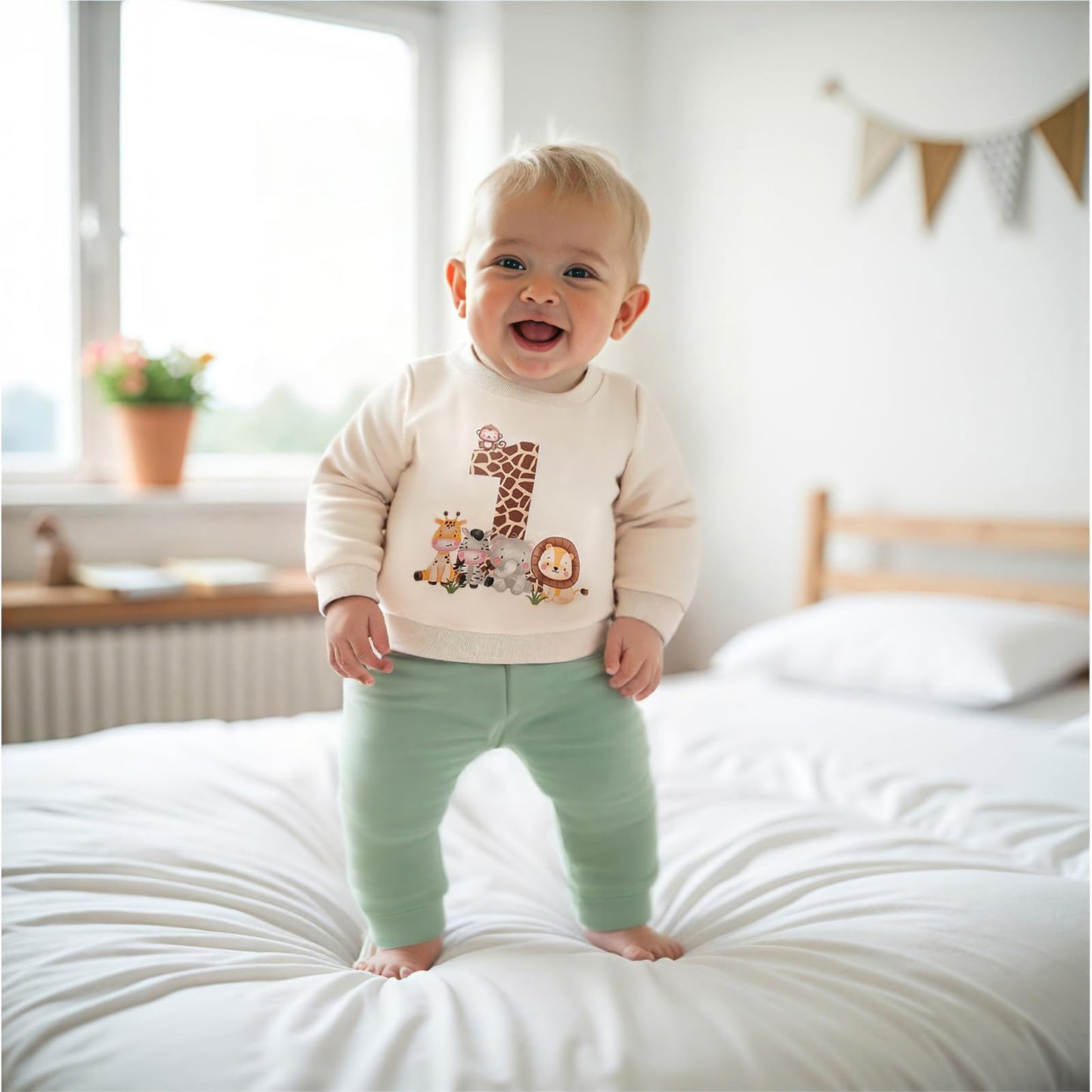1. Jahr Geburtstag Outfit Baby Junge Kleidung Set Langarm Sweatshirt und Hose Kleidung Sets für Jungen