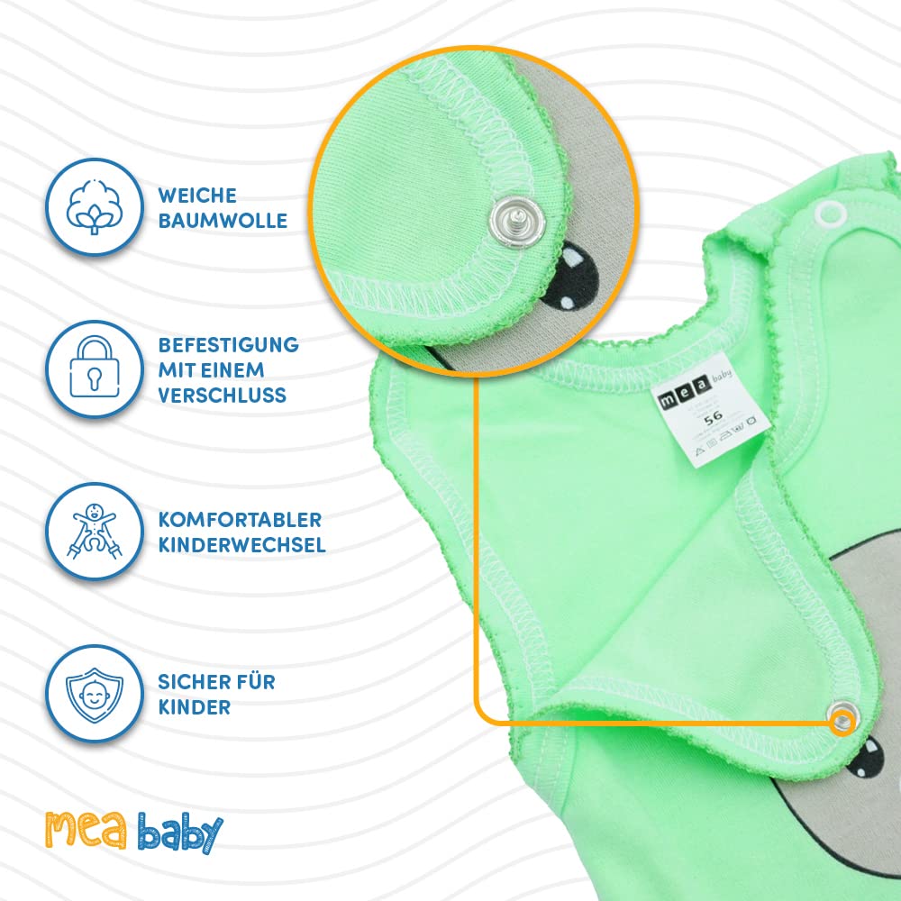 MEA BABY Unisex Baby Romper with Print 100% Cotton Pack of 5 Baby Romper for Girls Baby Romper for Boys