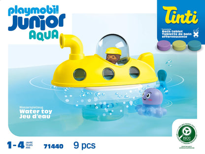 PLAYMOBIL Junior Aqua Tinti Sustainable Toy for Children from 1 Year Old Colourful Squid with Rings for Colour Sorting 71438