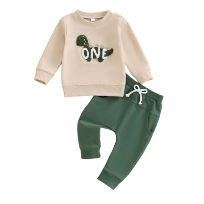 Geagodelia 1st Year Birthday Outfit Baby Boy Clothing Set Long Sleeve Sweatshirt and Trousers Clothing Sets for Boys