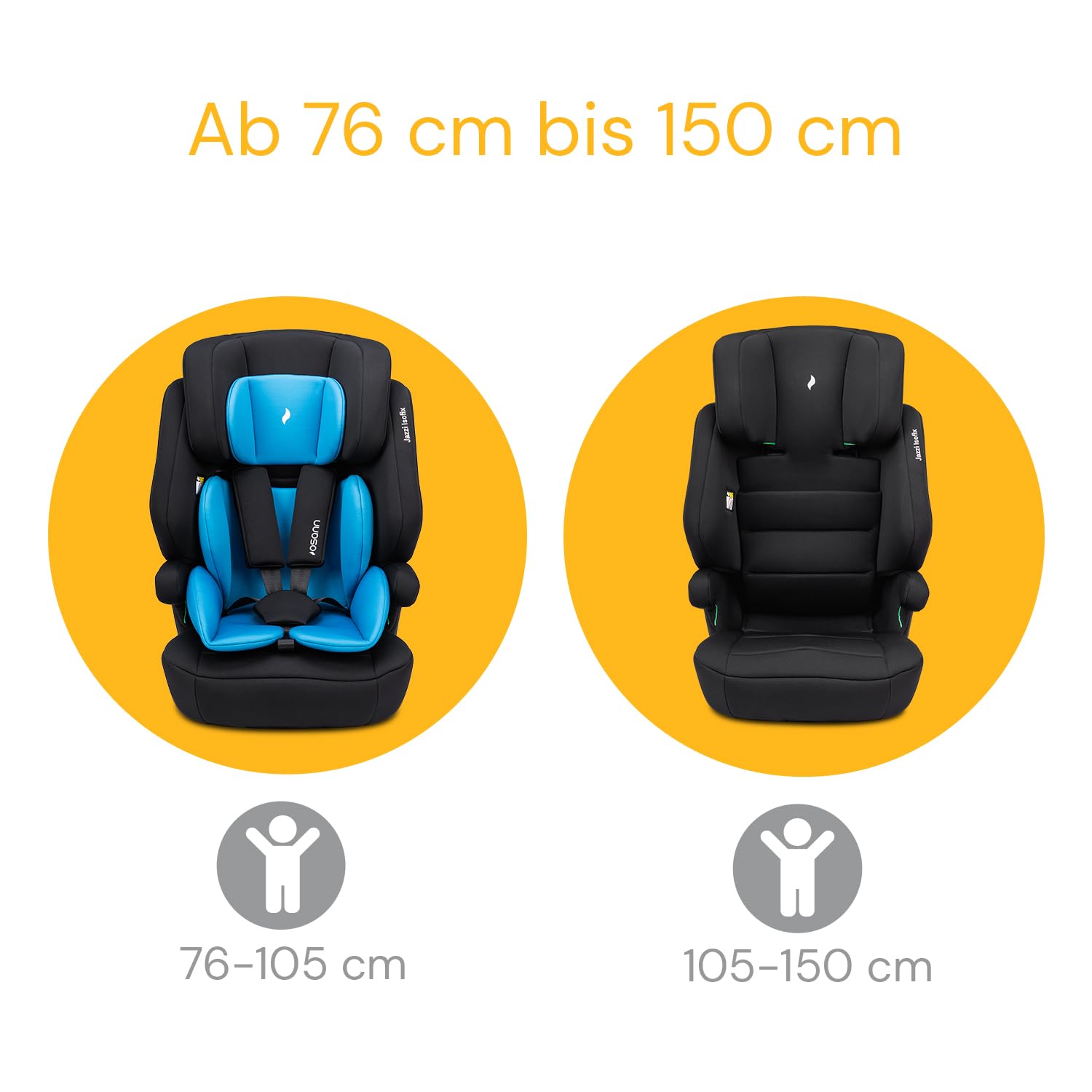 Osann Jazzi Isofix – Der sichere Kindersitz ab 1 Jahr (76–150 cm), mitwachsend mit Isofix & Top-Tether, Schutz & Geborgenheit auf jeder Fahrt - Sunset - Meloni2