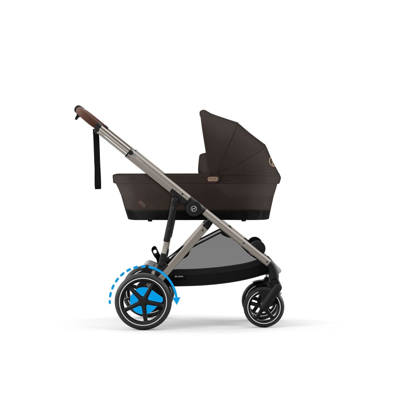 CYBEX Gold Kinderwagen e-GAZELLE S, Ab Geburt bis ca. 4 Jahre, Max. 22 kg (Single-Modus) / 2x 22 kg (Duo-Modus), All-in-1-System mit E-Antrieb und 20+ Konfigurationen, Stone Grey